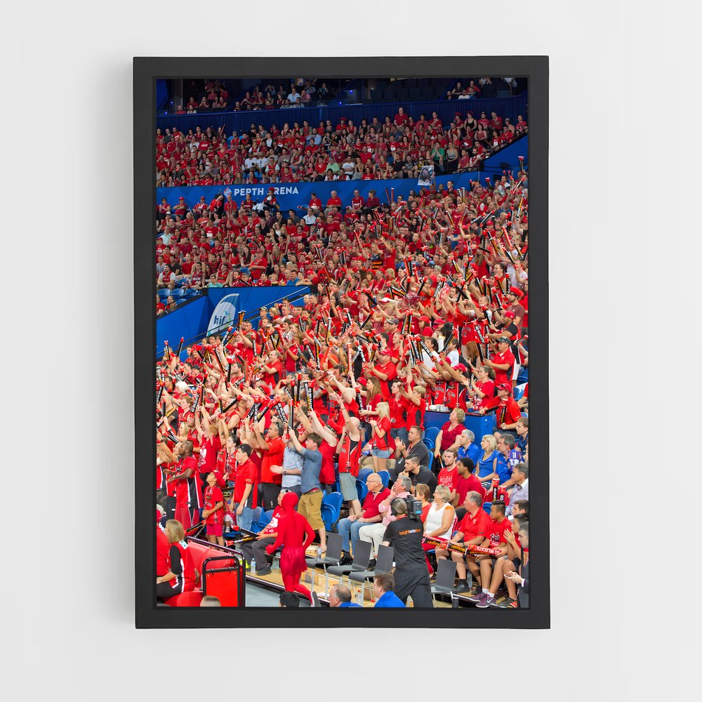 Poster Énergie Rouge et Bleue – affiche Basketball (vue 2)